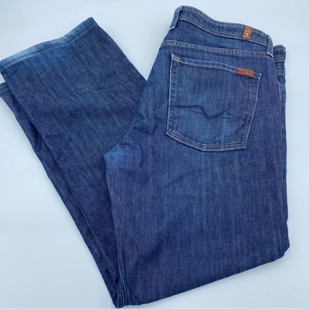 7 for all Mankind Standard Straight Leg Button Fly Denim Jeans Men's Size 36x29